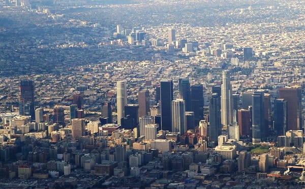 Los Angeles skyline in a sunny day